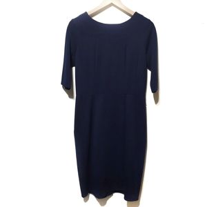 Jude Connally Navy Blue Sheath Dress With Zipper